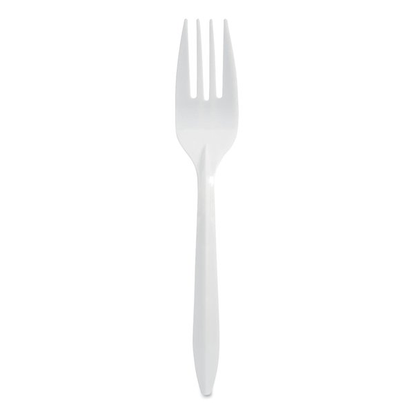 Berkley Square Mediumweight Polypropylene Cutlery, Fork, White, PK1000, 1000PK 1012000